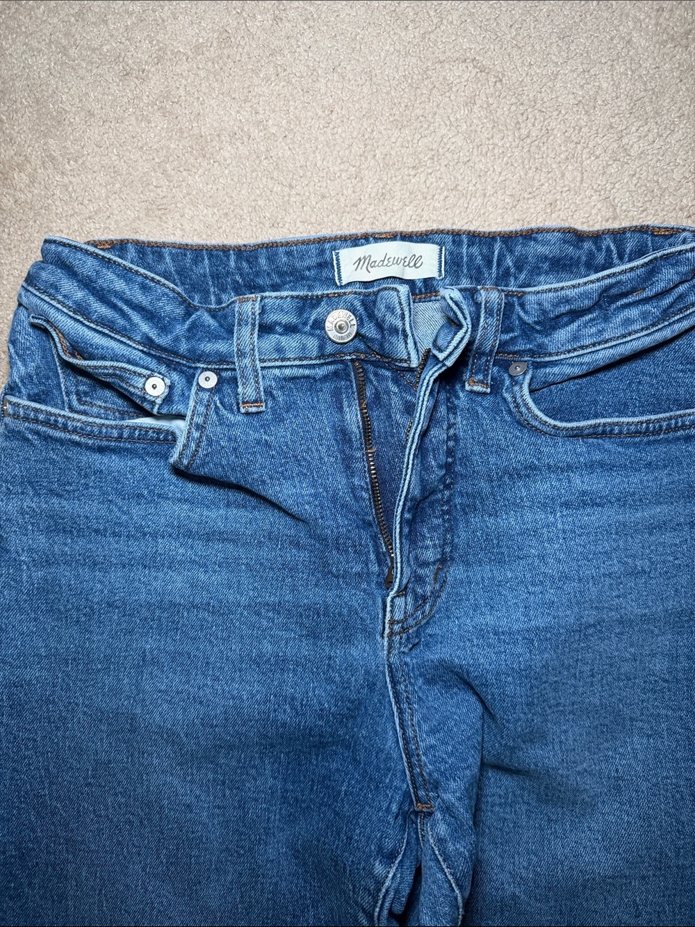 Madewell Blue High-Rise Straight Jeans
